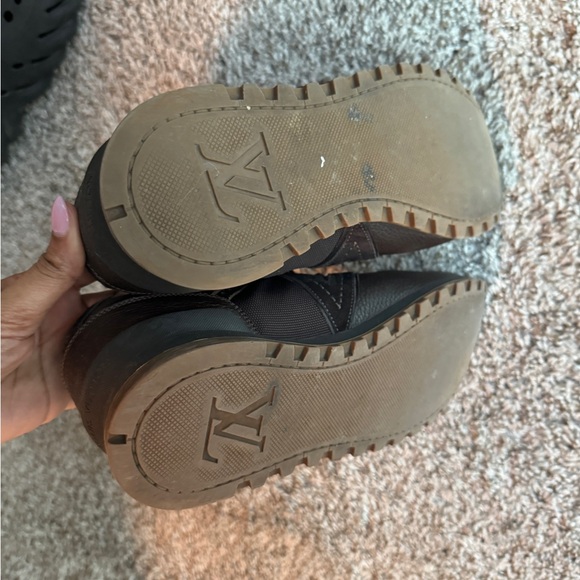 LOUIS VUITTON Trainee Sneakers Black Men Leather & Canvas 8 UK/10.5 US - Picture 8 of 9